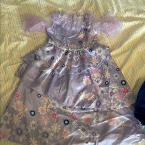 Isabella inspired costume- Floral Layered Dress with Sheer Sleeves